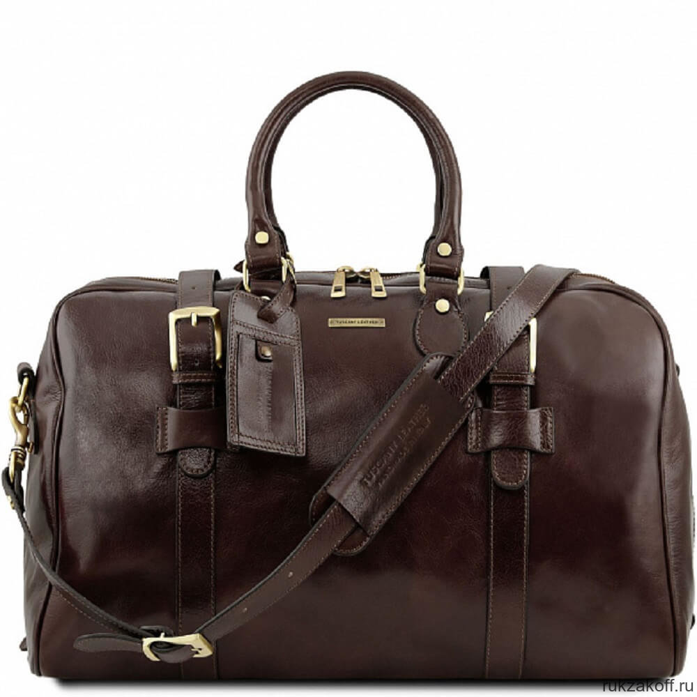 Дорожная сумка Tuscany Leather VOYAGER (большой размер с пряжками) Темно-коричневый