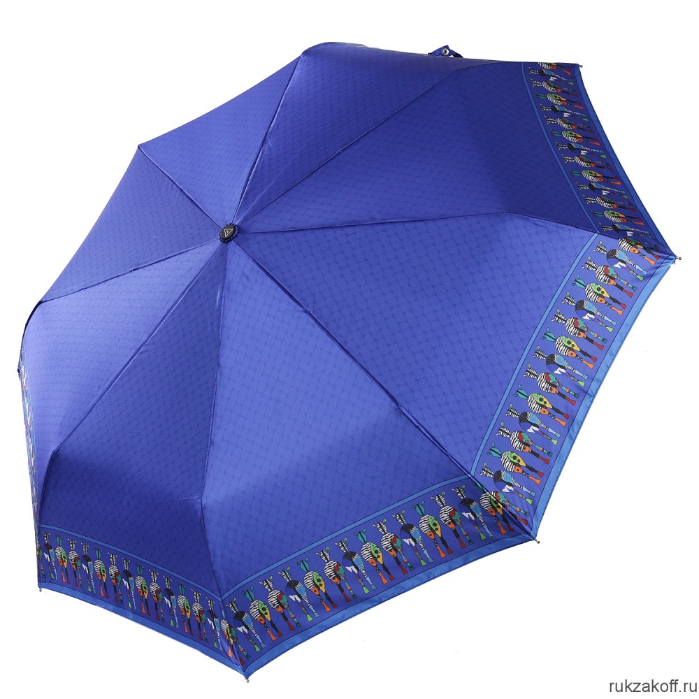 Женский зонт Fabretti UFS0032-8 автомат, 3 сложения, сатин синий