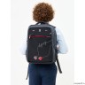 Рюкзак школьный GRIZZLY RB-156-2 черный - серый - красный