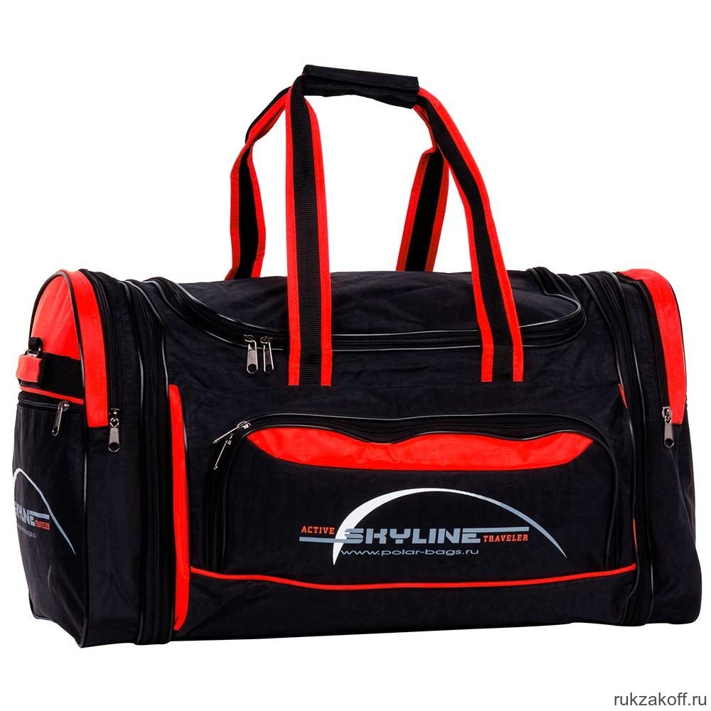 Спортивная сумка Polar 6069.1с Черный (красные вставки)
