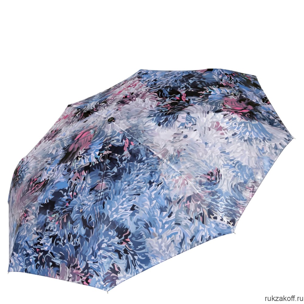 Женский зонт Fabretti S-20154-9 автомат, 3 сложения,сатин голубой