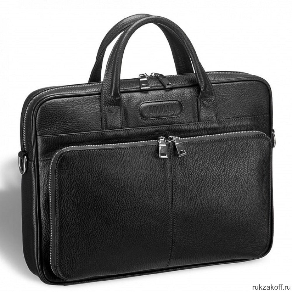 Удобная деловая сумка для документов BRIALDI Pasteur relief black