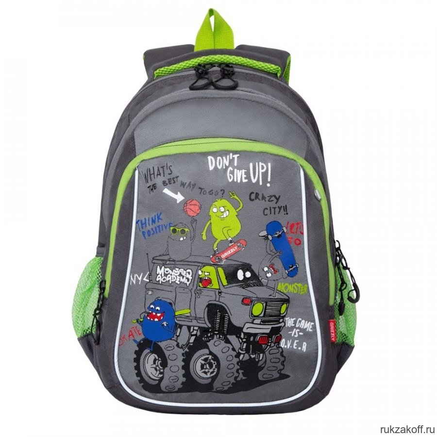 Рюкзак школьный Grizzly RB-052-3 Серый