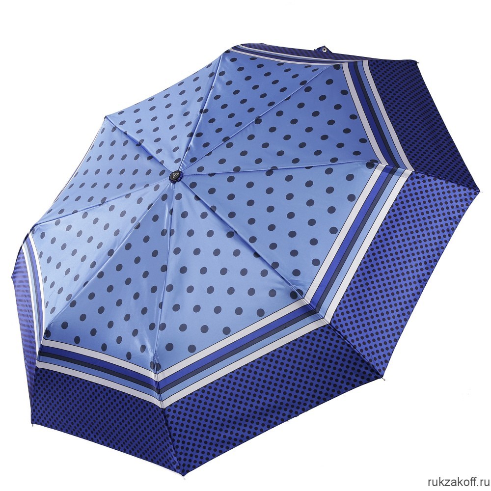 Женский зонт Fabretti UFS0046-8 автомат, 3 сложения, сатин синий