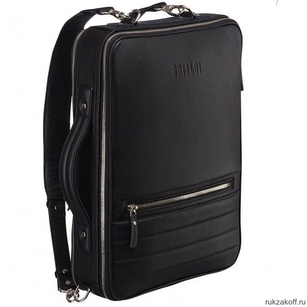 Кожаный рюкзак-трансформер BRIALDI Bering black