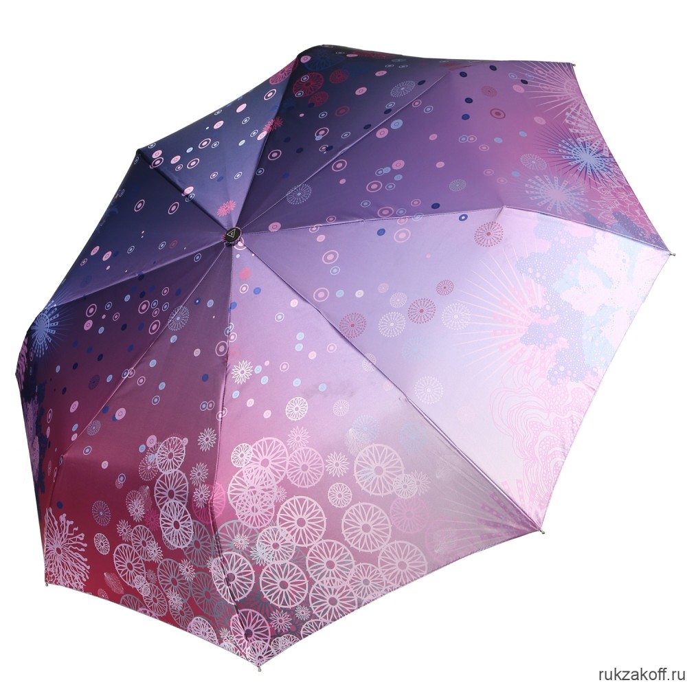 Женский зонт Fabretti UFS0042-10 автомат, 3 сложения, сатин фиолетовый