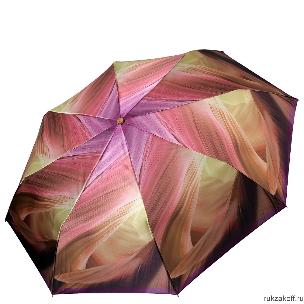 Женский зонт Fabretti L-20176-10 облегченный суперавтомат, 3 сложения,cатин фиолетовый