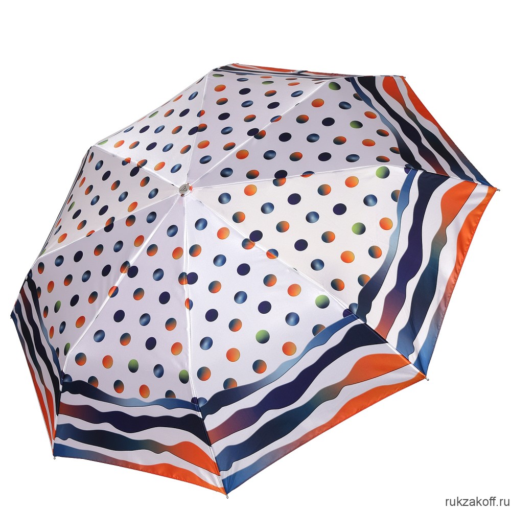 Женский зонт Fabretti L-20273-6 облегченный автомат, 3 сложения, сатин оранжевый