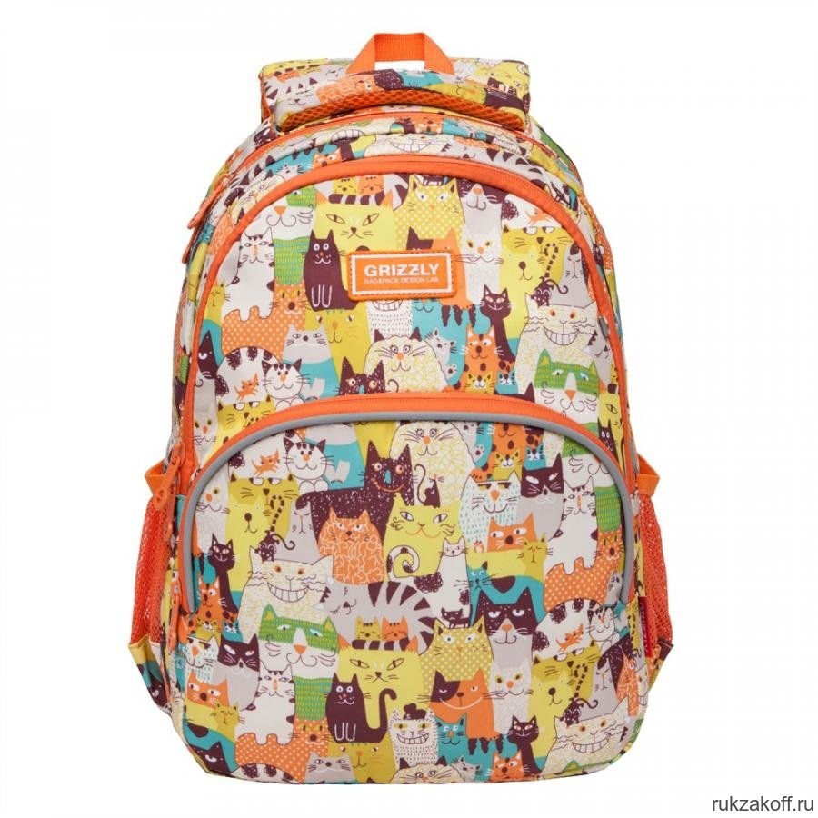Рюкзак школьный Grizzly RG-060-5 Коты