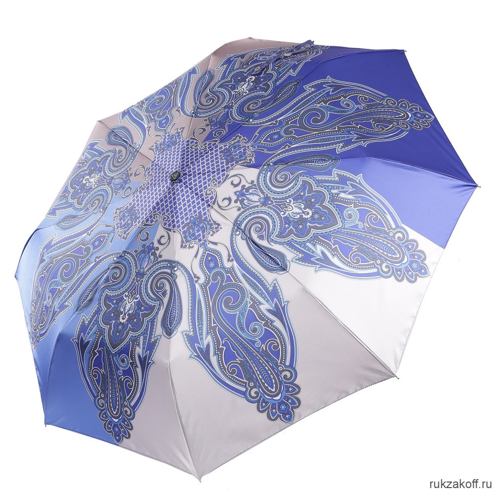 Женский зонт Fabretti UFS0054-8 автомат, 3 сложения,  сатин синий