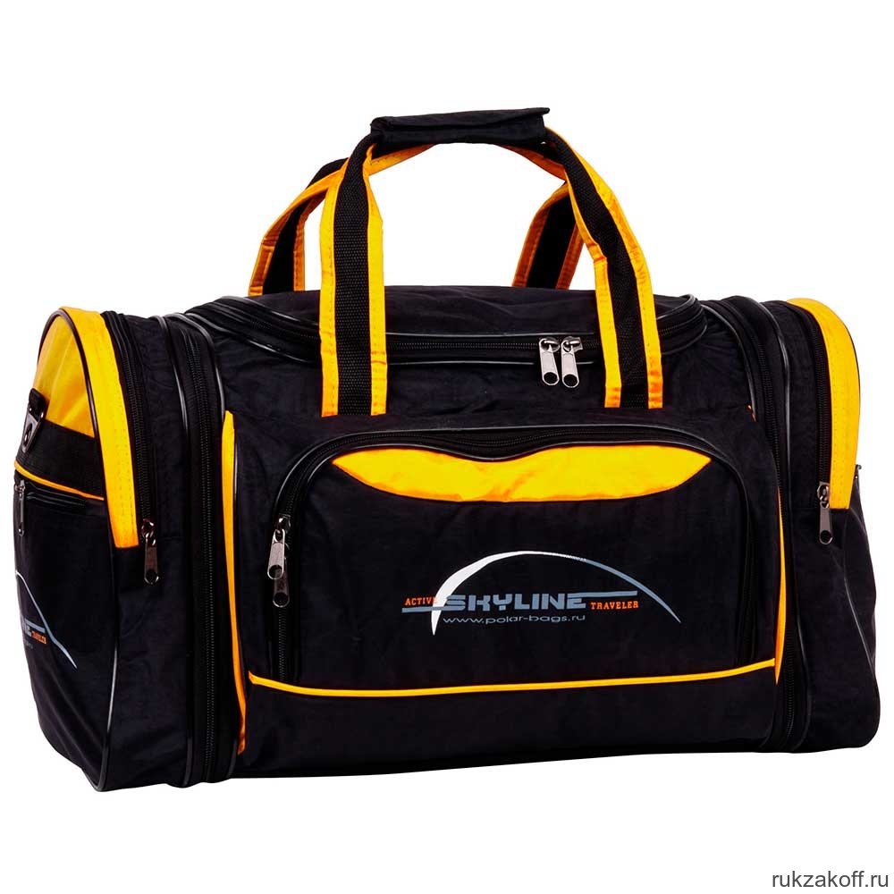 Спортивная сумка Polar 6067-2 Черный (желтые вставки)