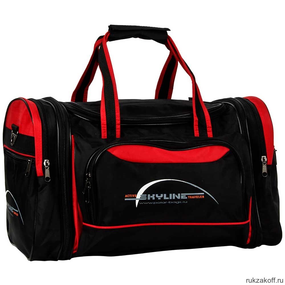 Спортивная сумка Polar 6067-2 Черный (красные вставки)