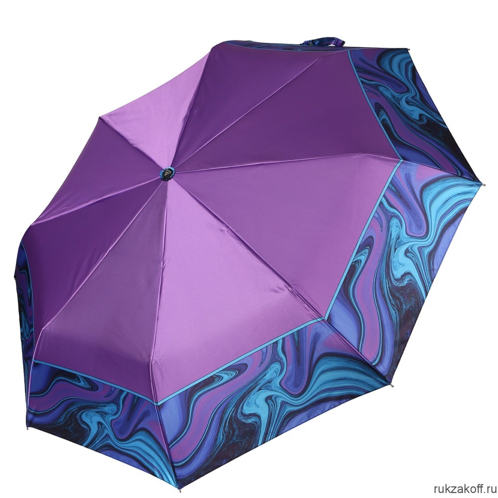 Женский зонт Fabretti UFS0047-10 автомат, 3 сложения, сатин фиолетовый