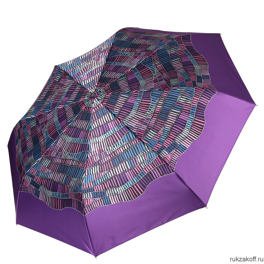 Женский зонт Fabretti UFS0051-10 автомат, 3 сложения, сатин фиолетовый