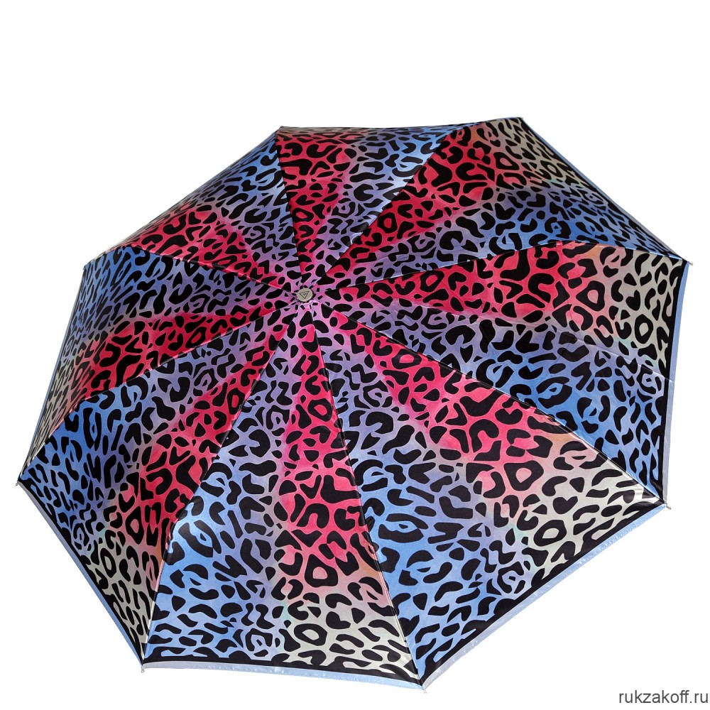 Женский зонт Fabretti L-20212-9 облегченный суперавтомат, 3 сложения,сатин голубой