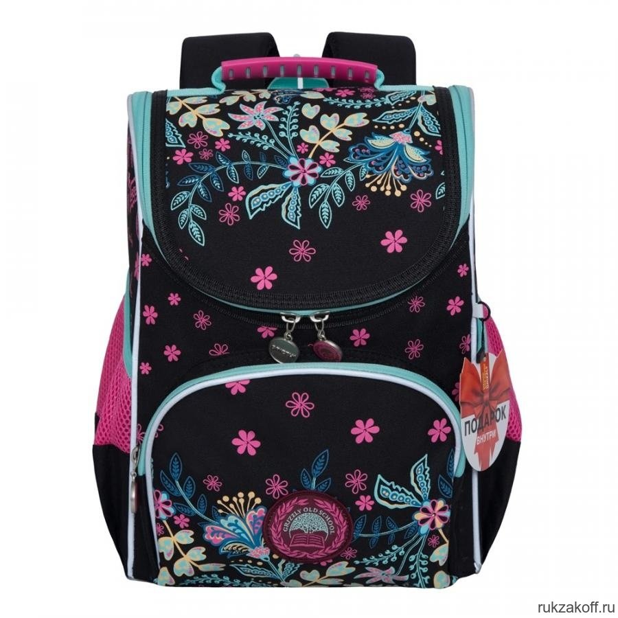Рюкзак школьный с мешком Grizzly RAm-084-2 Чёрный