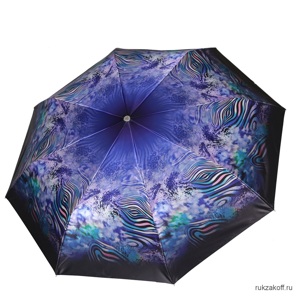Женский зонт Fabretti L-20220-10 облегченный суперавтомат, 3 сложения,сатин фиолетовый