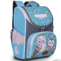 Рюкзак школьный с мешком Grizzly RAm-184-11 серо - голубой