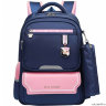 Рюкзак школьный в комплекте с пеналом Sun eight SE-2786 Тёмно-синий/Розовый