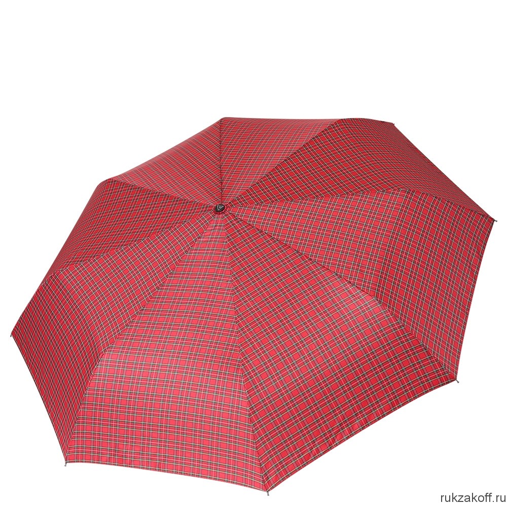 Женский зонт Fabretti FCH-14 облегченный, автомат, 3 сложения, клетка красный
