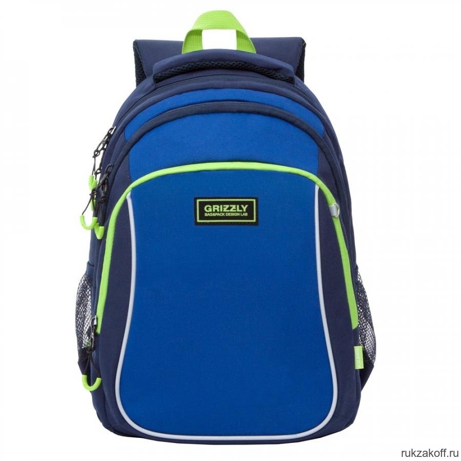 Рюкзак школьный Grizzly RB-052-1 Тёмно-синий/Синий