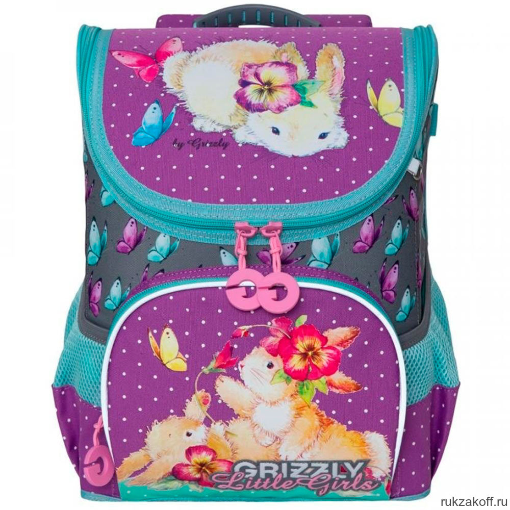 Рюкзак школьный Grizzly RA-981-1 Лаванда/Серый