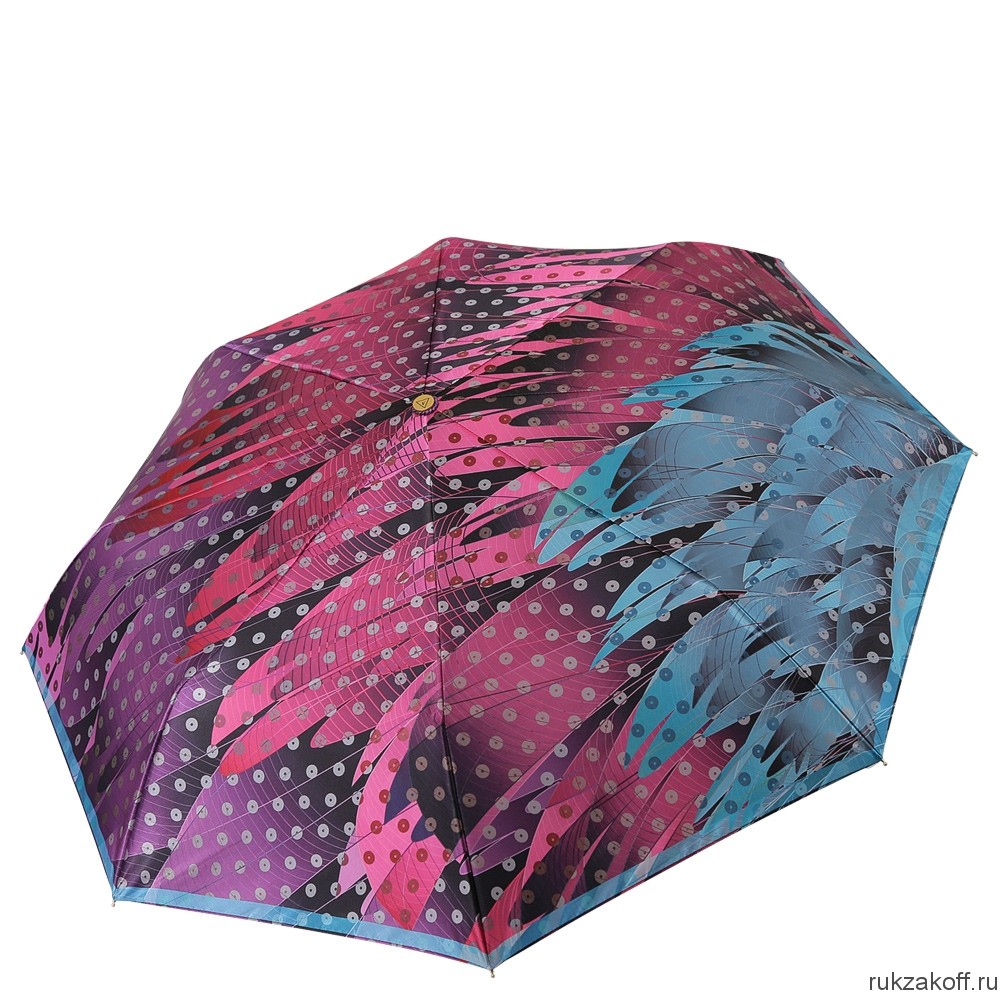 Женский зонт Fabretti L-20107-4 облегченный суперавтомат, 3 сложения,cатин фиолетовый