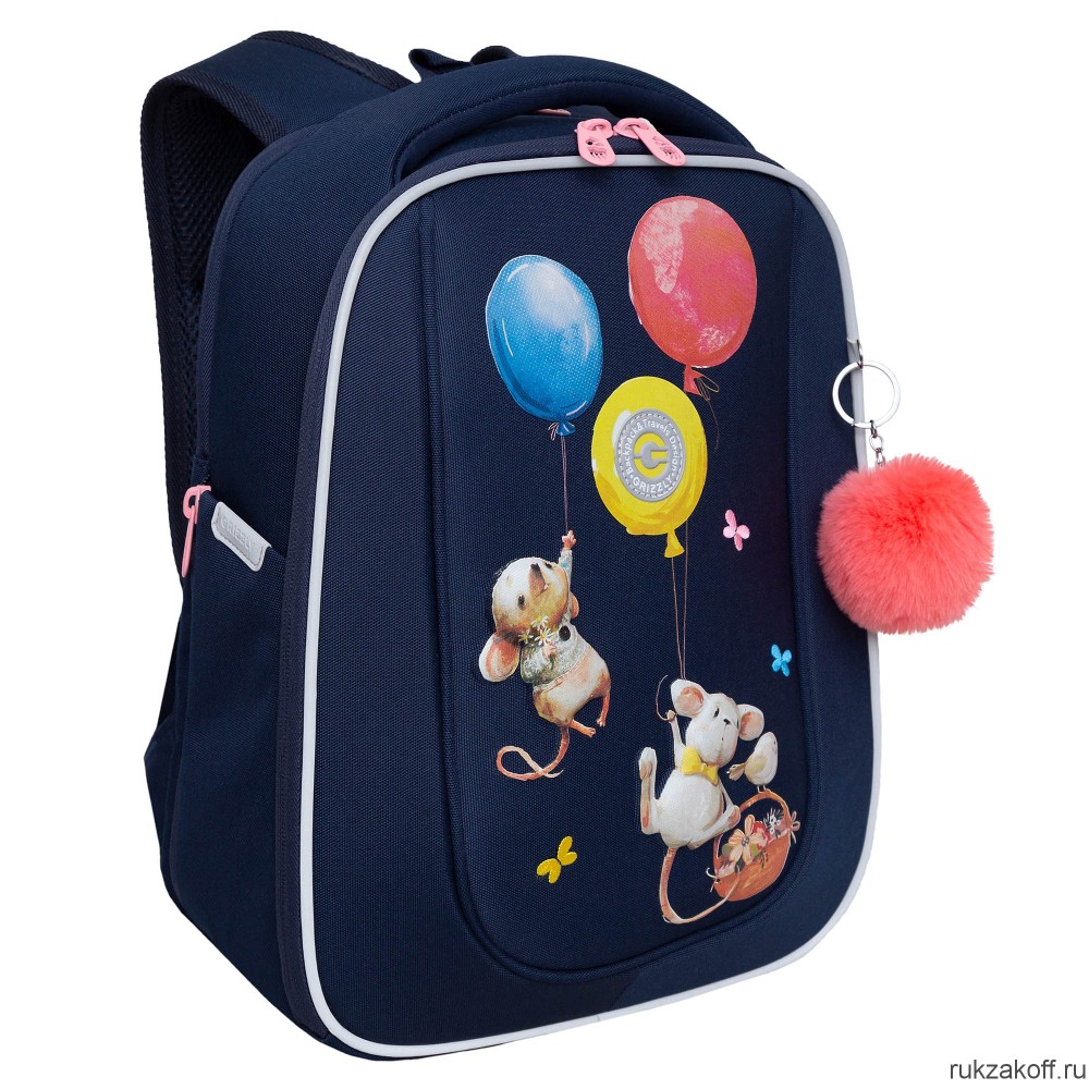Рюкзак школьный GRIZZLY RAf-392-3 синий