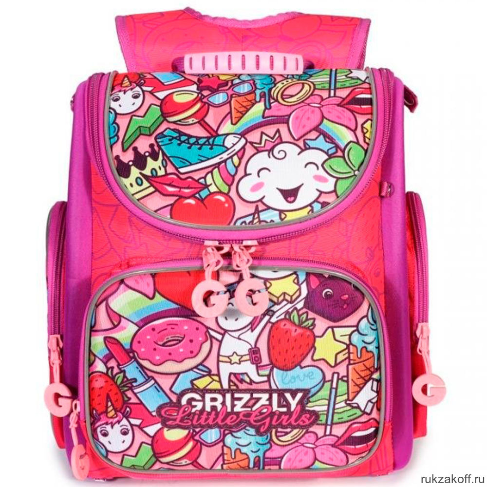 Рюкзак школьный Grizzly RA-971-5 Жимолость/Фиолетовый