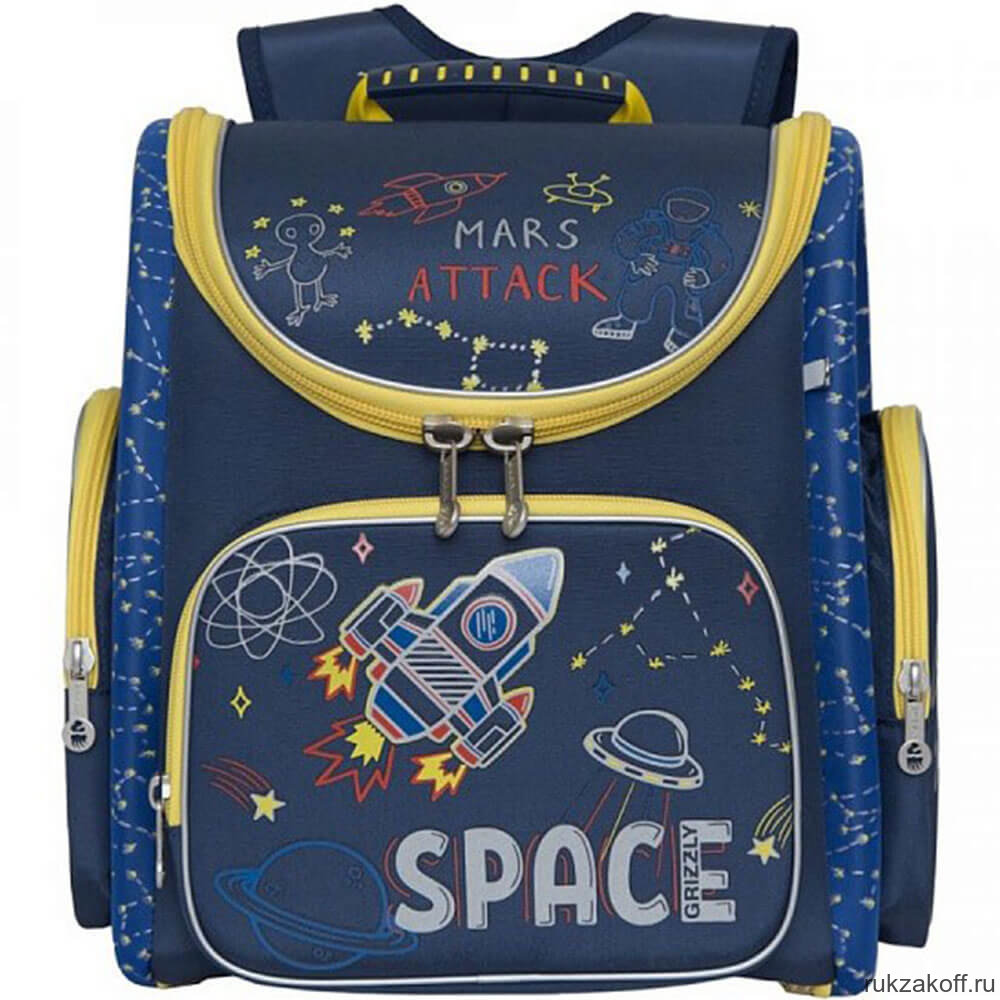 Рюкзак школьный Grizzly RAr-081-1 Тёмно-синий