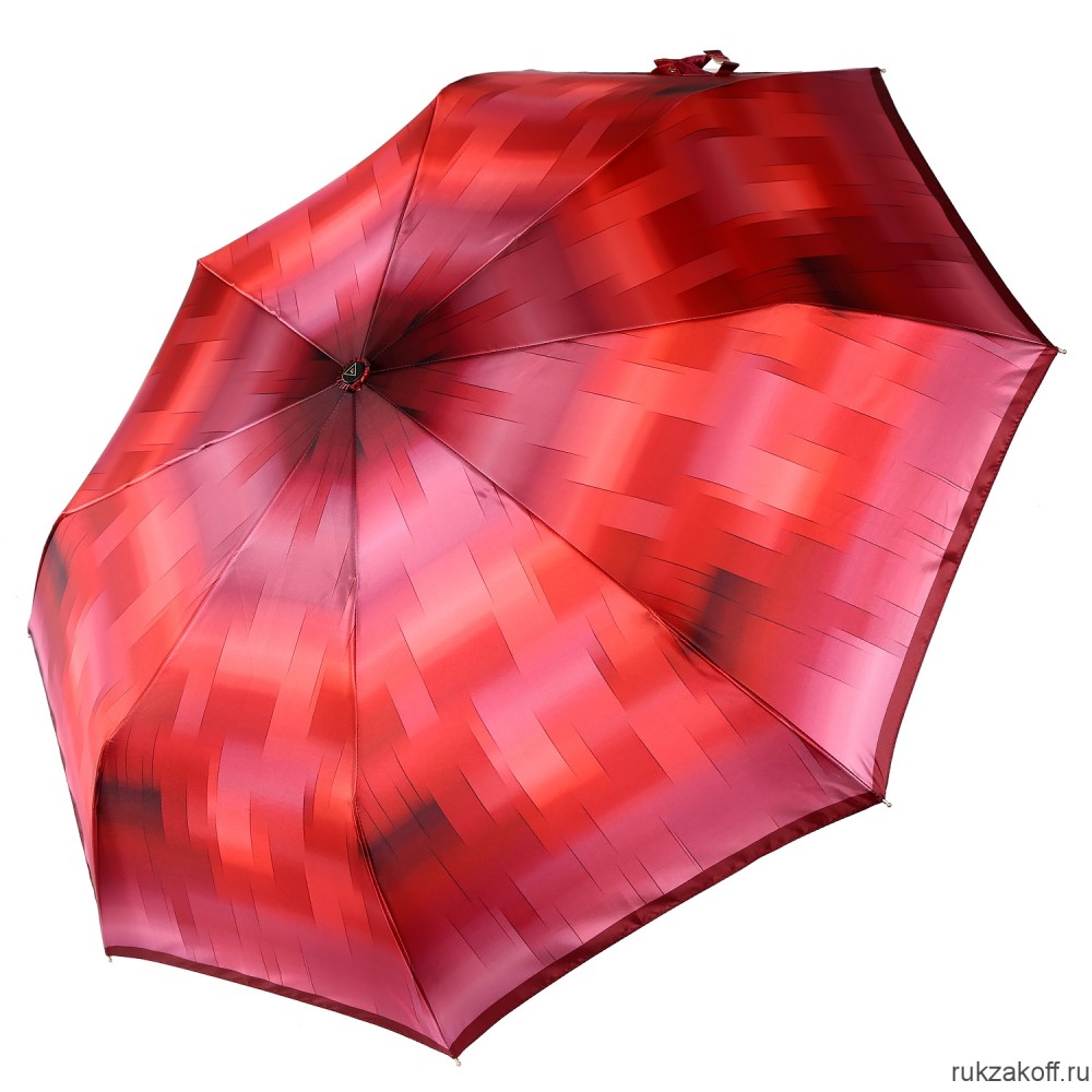 Женский зонт Fabretti UFS0010-4 автомат, 3 сложения, сатин красный