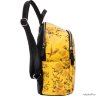 Женский кожаный рюкзак Orsoro d-242 желтые цветы