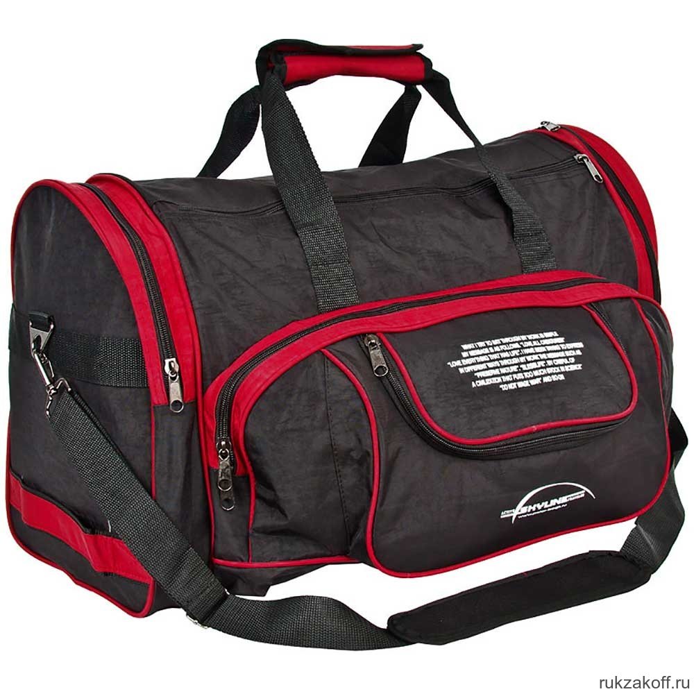 Спортивная сумка Polar 6066с Черный (бордовые вставки)