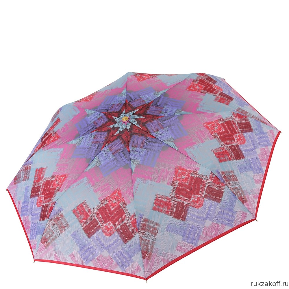 Женский зонт Fabretti L-20104-5 облегченный суперавтомат, 3 сложения,эпонж фиолетовый